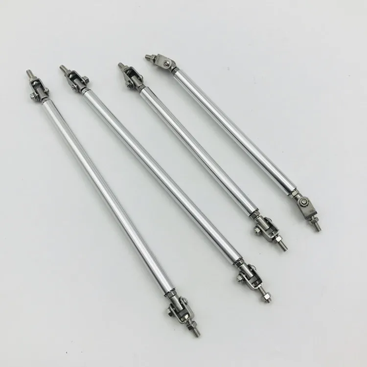 Neo chrome Universal Adjustable Front Bumper Lip Splitter Strut Rod Tie Support Bar