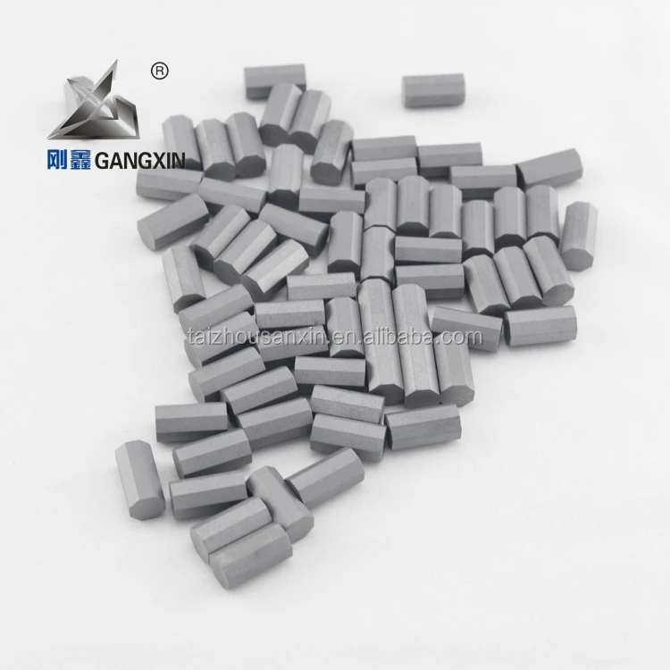 yg8/k30 carbide Oblique Octagonal tips for geological tungsten carbide inserts mining grade 7.5x15 5.5x15 degree 10 A/F