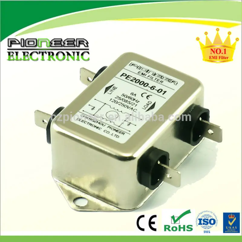  электронный 1-10A 120/250V PE2000-6-01 EMI фильтр