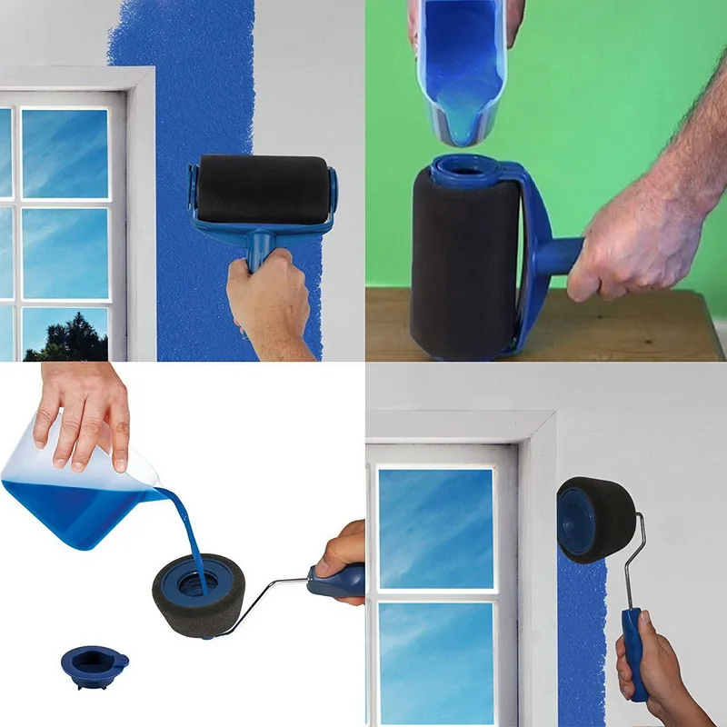 Paint Runner Pro Roller Wall Brush Handle Painting Room Flocked tool
