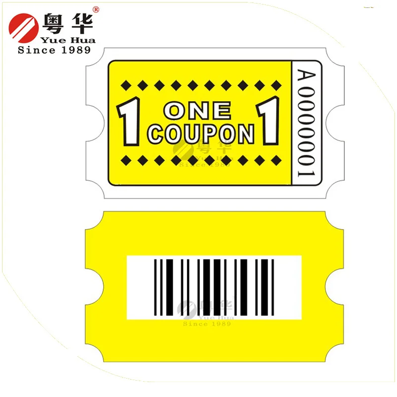 
Best price from China of 180g Custom lottery arcade tickets for arcade games from factory 