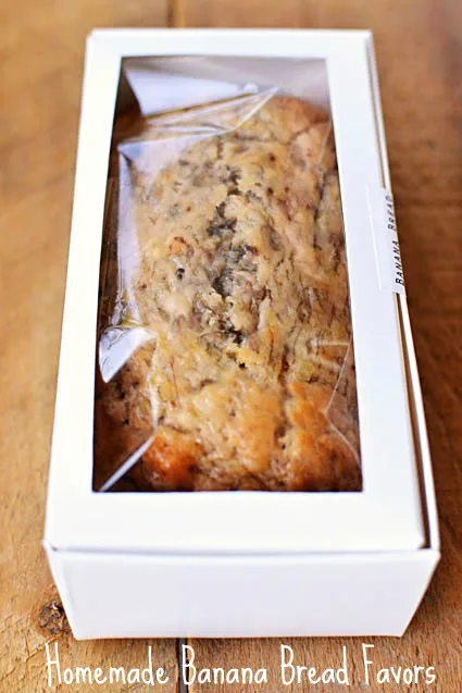 Banana bread mini loaf favors packaging