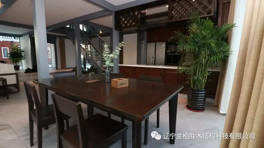 Prefabricated wooden house villa with big window