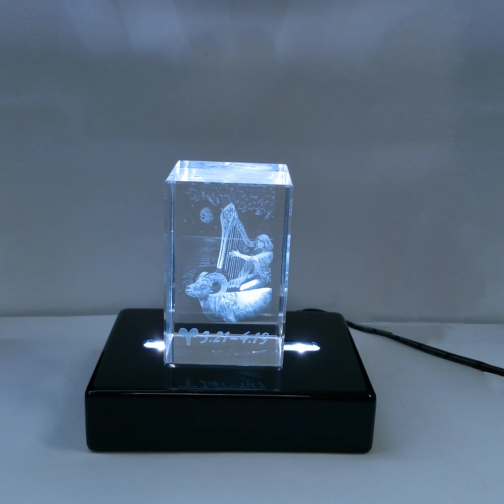 
Premium Black Piano lacquer finish Rectangle Wooden LED light display base 