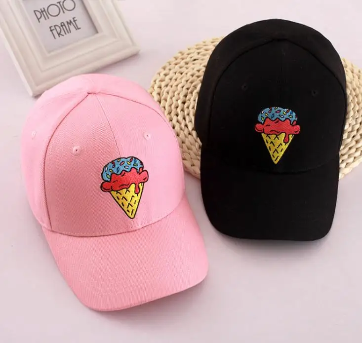 Summer Ice Cream Print Snapback Cap Women 2018 Fashion Brand Bone Hip Hop Baseball Caps Casquette Hats White Pink
