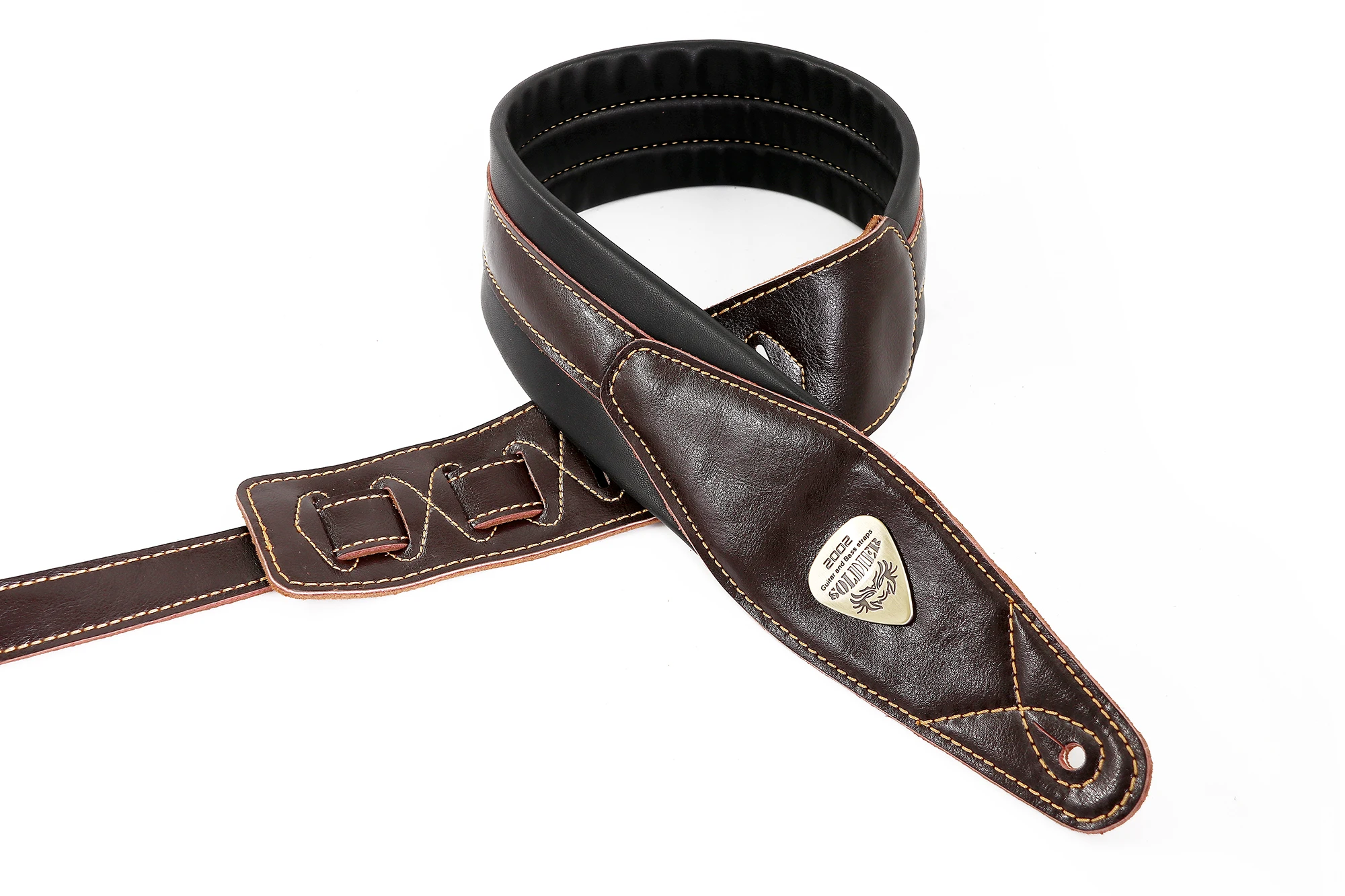 factory wholesale custom high quality bass guitar strap leather