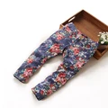 New Arrival Girl Jeans Flower Print Personality Girl Full Pants Autumn Trousers For Children