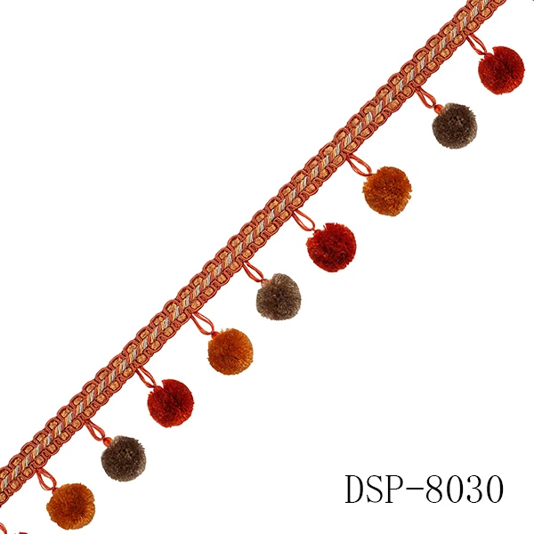 
Stock Decorative Curtain Pom Pom Fringe from Manufacturer 
