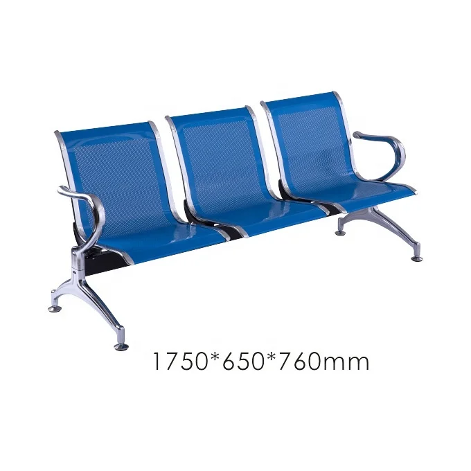 Hot Sale Used Hospital Furniture Patient Stainless Steel Medical Waiting Benches Chairs with Arm Seating