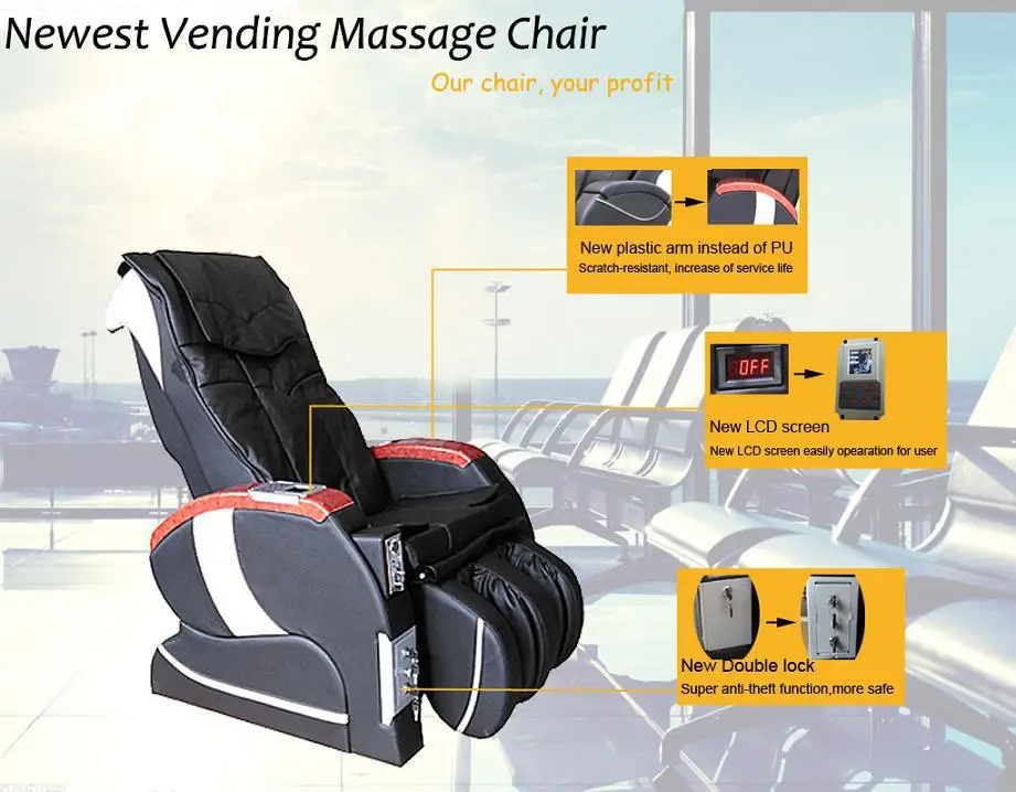 Factory Direct Smart Commercial Coin Massage Chair For Full Body