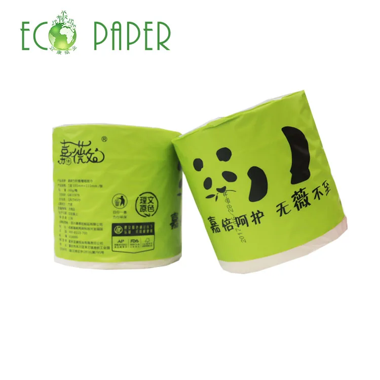 Pulp Toilet Paper Roll 2ply Eco Friendly Tissue Wholesale Bamboo Bath Room 38/40/42mm AP FSC ISO 14~19gsm Flower