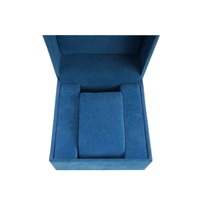 Best sellers multi-functional blue velvet plastic jewelry watches display storage case watch case holder one slot