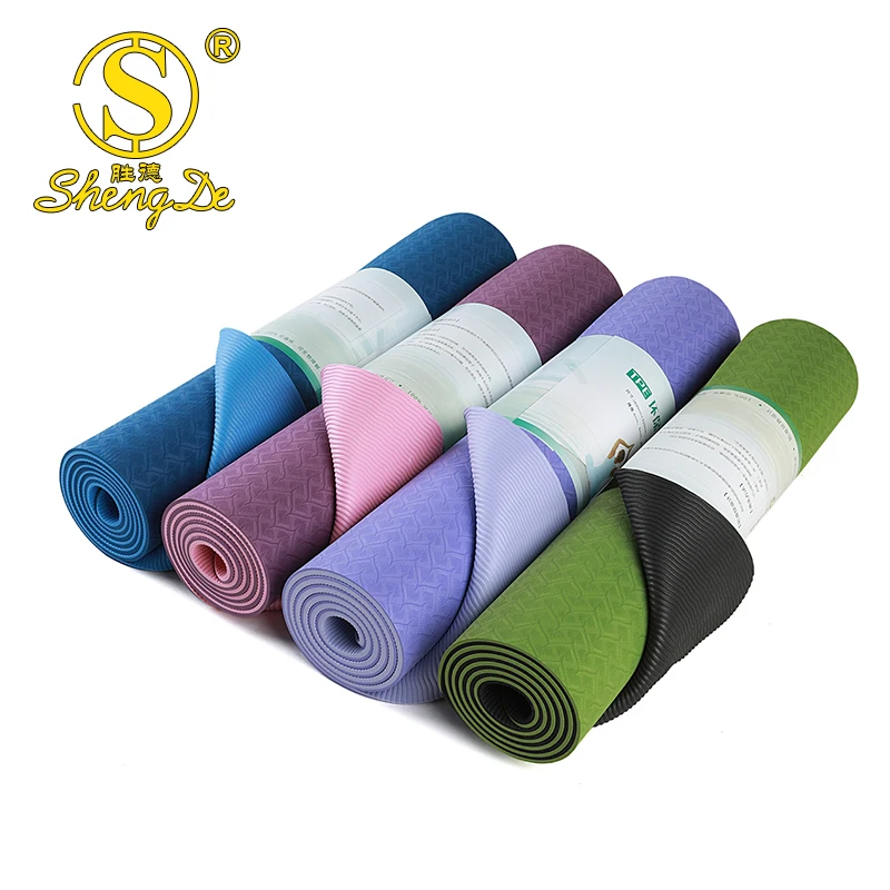 Wholesale Eco-friendly Material 183*61*0.6cm Custom Print Non Slip Tpe Workout Exercise Yoga Mat