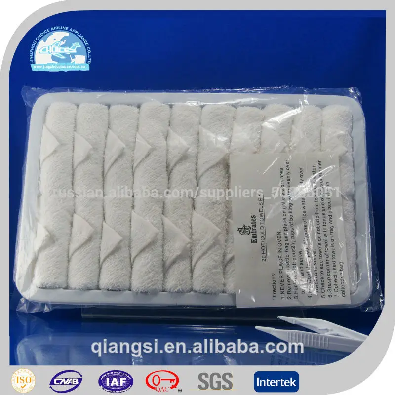 100% хлопок белый одноразовые махровые авиакомпания полотенце для Эмиратов