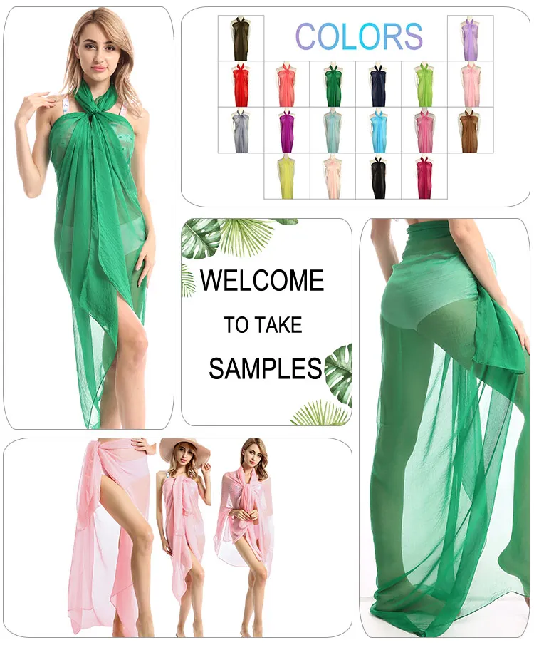 new arrival hot selling black and green swimsuit coverup sarong pareo