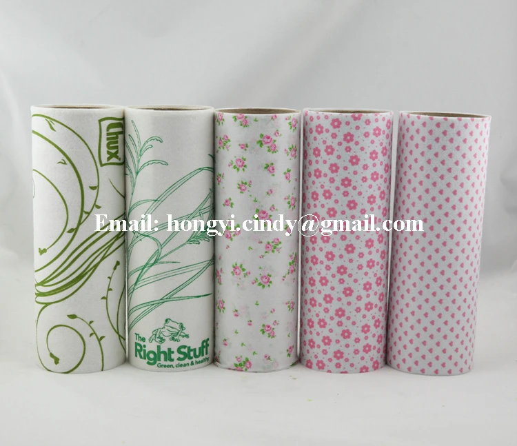 Perforated tear off viscose/polyester super absorbent nonwoven fabric printed kitchen cleaning cloth rolls