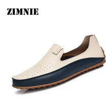 Summer Causal Shoes Men Loafers high quality Genuine Leather Moccasins Men Driving Shoes High Quality Flats For Man size 36-47