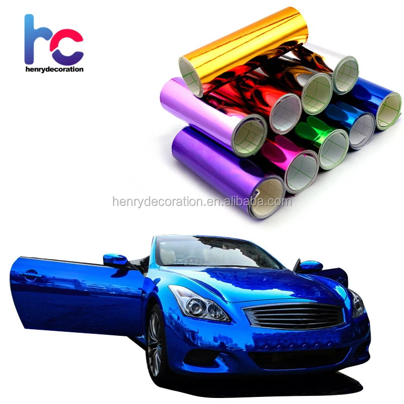 Guangzhou factory 2018 hot sale ! Mirror Chrome Gold Car Wrap vinyl with Air Free bubble For Car Sticker