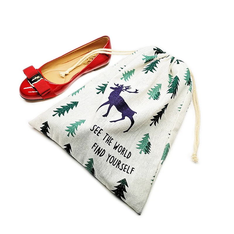 Custom Wholesale Cotton Shoe Drawstring Bag Pouch With Logo
