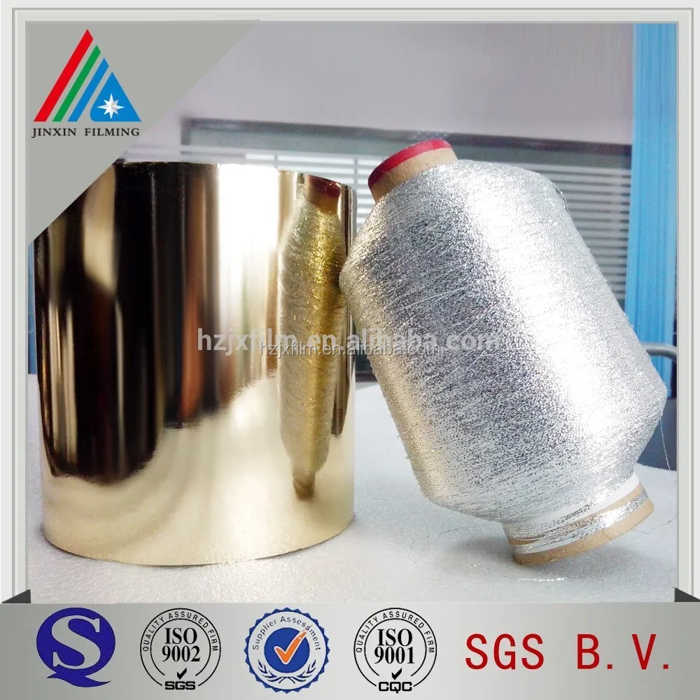Pin Hole Free Yarn Grade Color Coated Metallized PET Film
