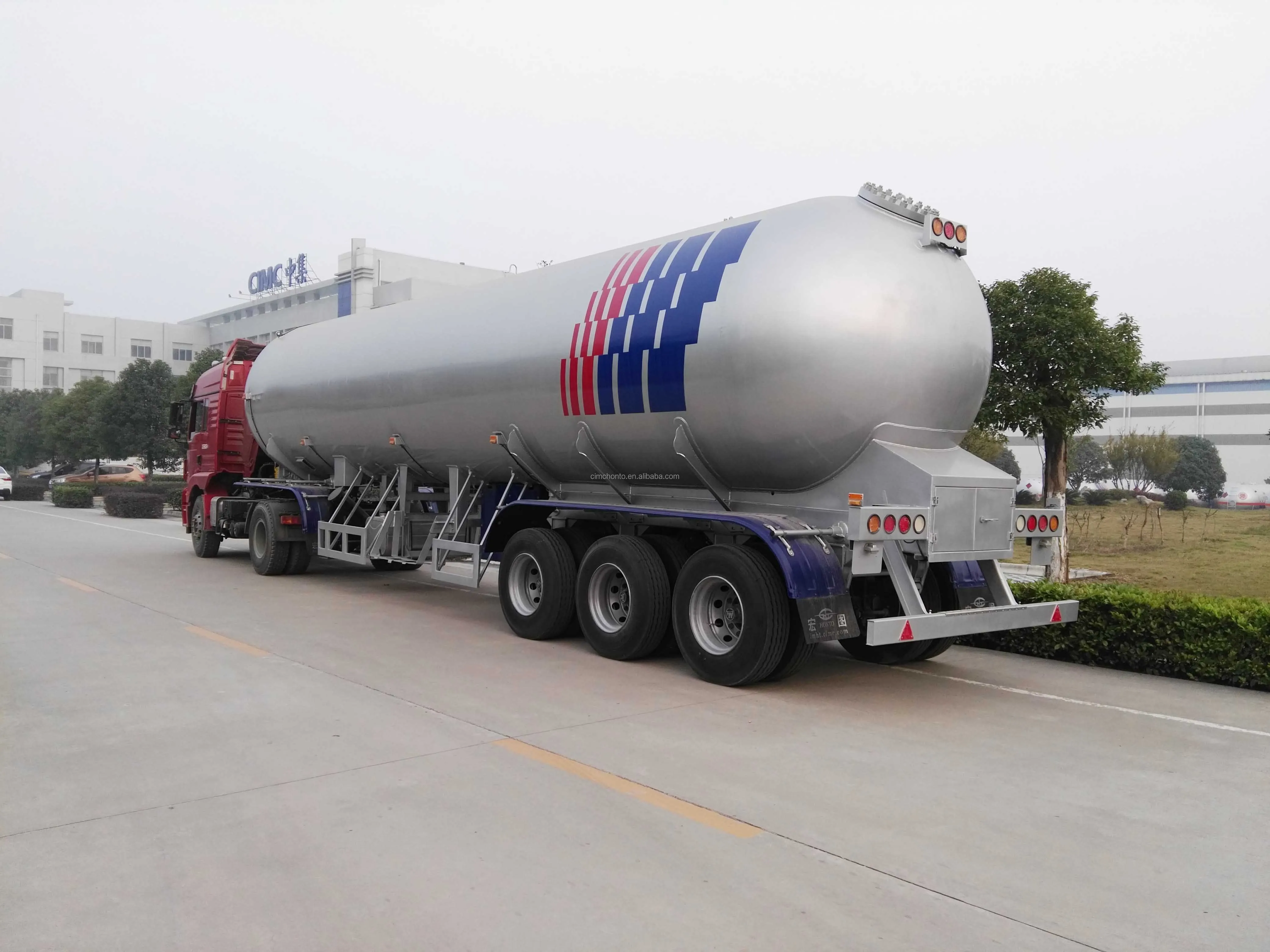 CIMC HONTO GB standard 52CBM lpg Tanker Semi trailer with spare tire factory directly sale gas tank lpg