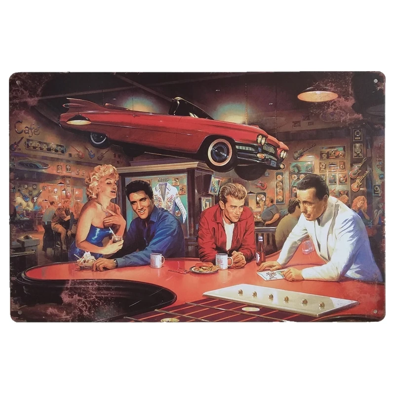 
Vintage Tin Sign Bar Pub Home Wall Decor Retro Metal Art Poster Metal Plate Plaques Finish Retro Bar Sign Car portrait 