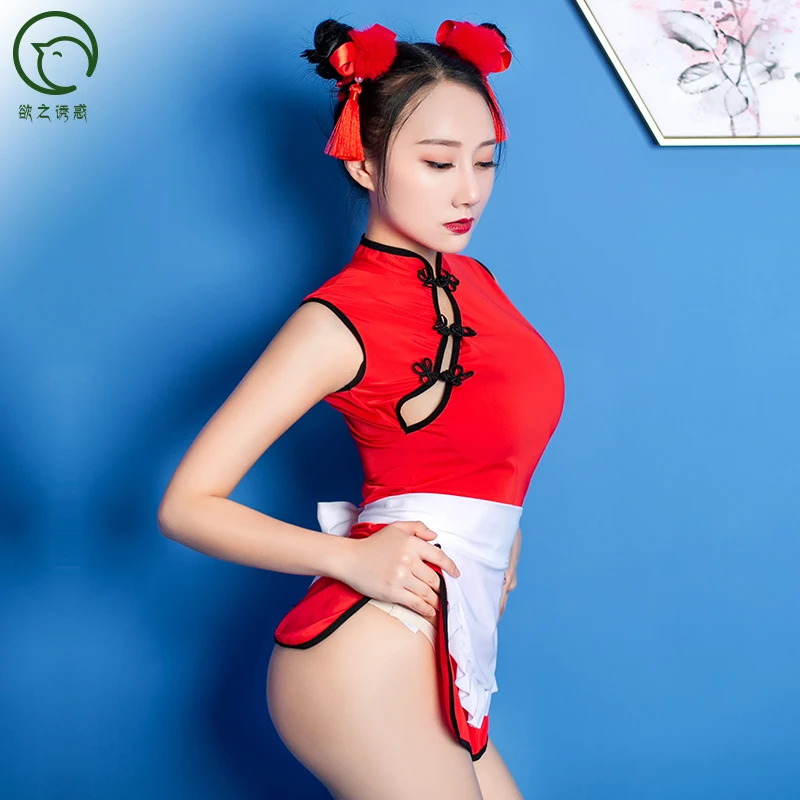 
wholesale Japanese Korea sexy cosplay costumes women sleeveless mandarin collar retro dress sexy maid costumes 