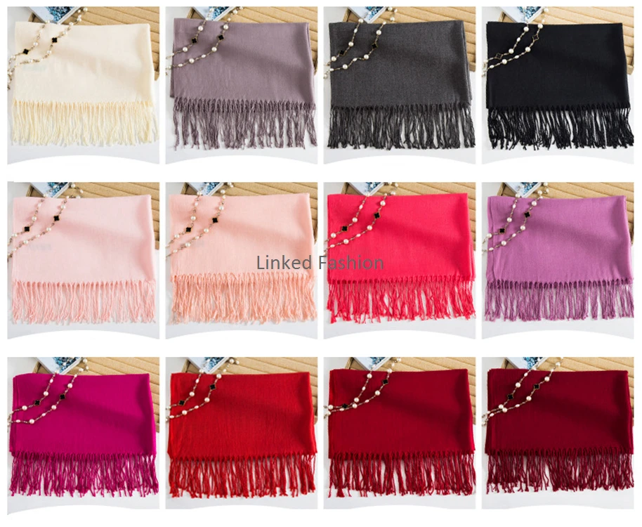 2019 New Women Cashmere Solid Beach Scarf Spring /Summer Thin Pashmina Shawls and Wrap Female Foulard Hijab Stoles