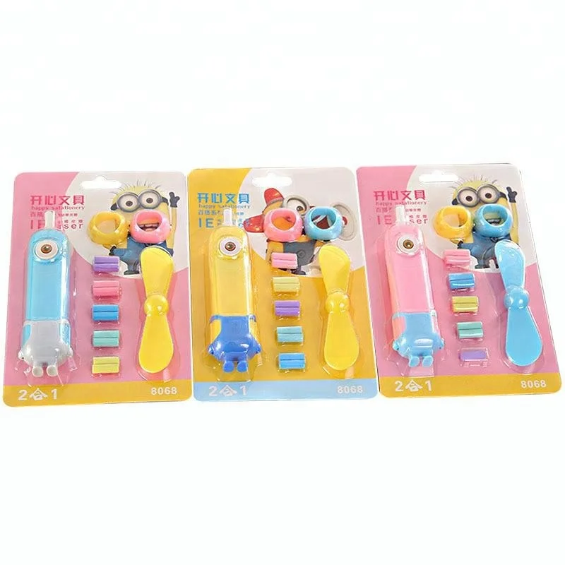 
NO.8068 Funny art tools minions toys electric Pencil Eraser for kids  (60698637776)