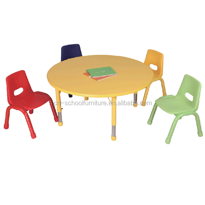 Children Round School Desk and Chair Furniture for Play School