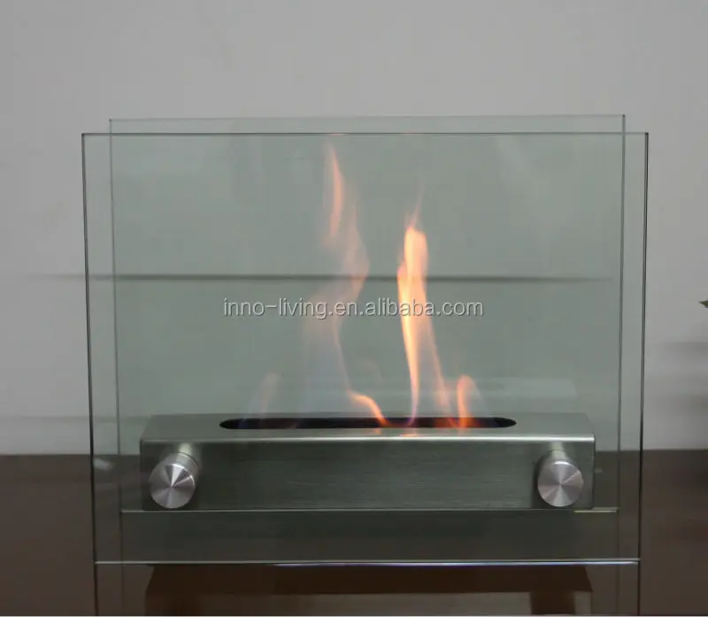 on sale Tempered glass + stainless steel Table top ethanol fireplace