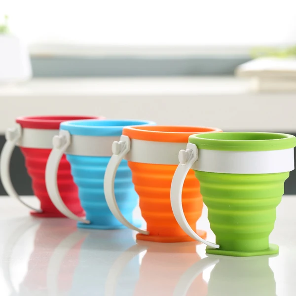 China supplier bulk 180cc collapsible silicone water coffee folding travel mug cup