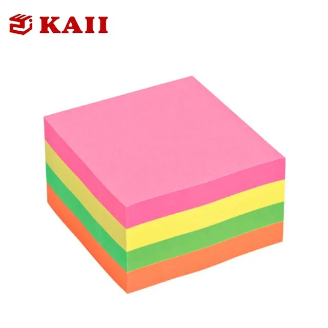 
KAII Paper Cube Memo Pad Notes 76 x 76 mm Sticky Notes Cube, Neon Rainbow Colorful Design 