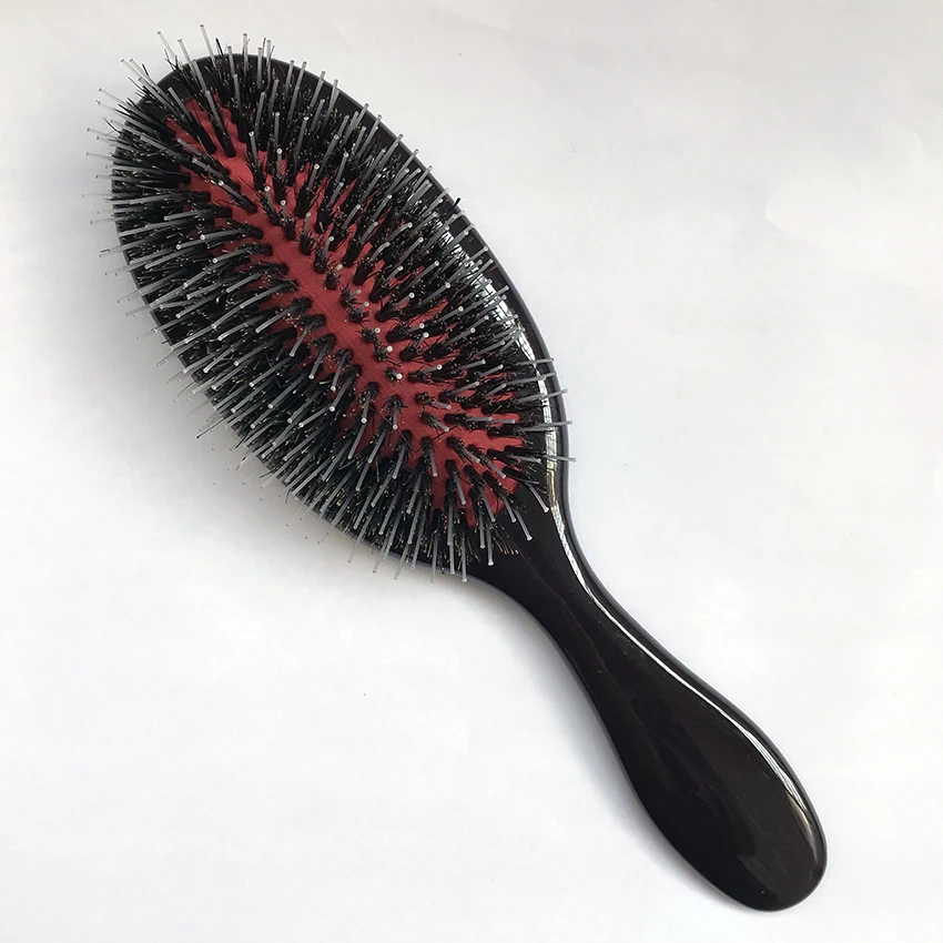 Boar Bristle & Nylon Hair Comb Mini ABS Handle Anti-static Hair Scalp Massage Comb Hairbrush Salon Hair Brush Styling Tool