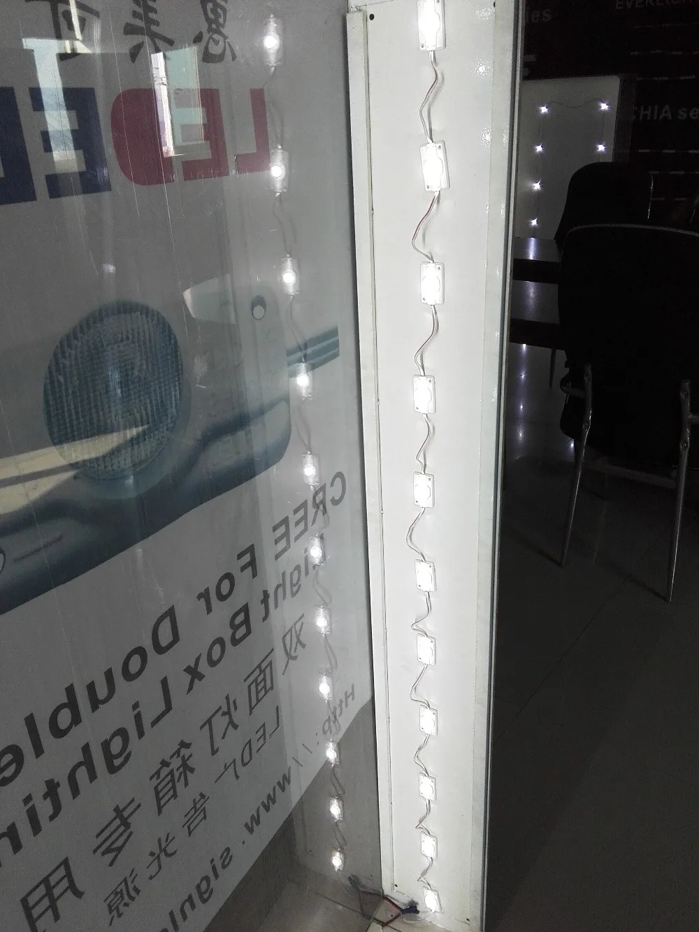 
UL Listed,CE ROHS approved,1.2w 120lm 24v edge light led module for double sided light box 