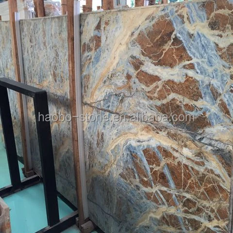 
China Factory Good Price and Service Customized cut to sizes Italian Blue Jeans Marble Slab Available In 2CM & 3CM For Table Top 