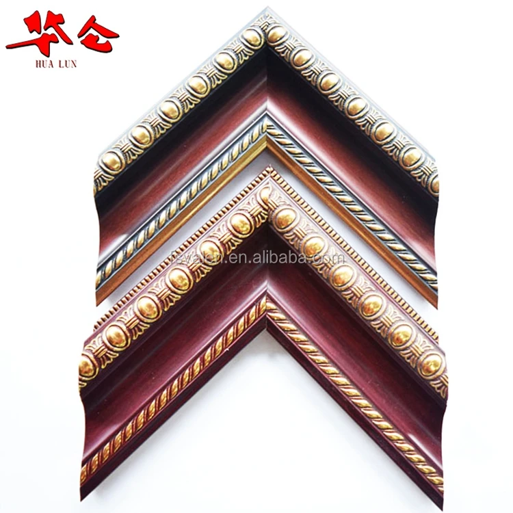 Popular antique design moulding gold ps decor photo frame with various sizes and colors