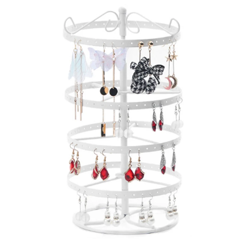 Metal Rotating Ear Stud Jewelry Display Bracelet Earrings Display Stand Cases Holder Racks Fixtures