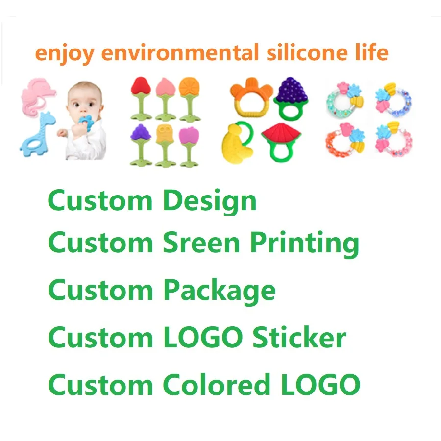 Amazon Soft Funny Custom Cookie Silicone Baby Teething Dolls Teether