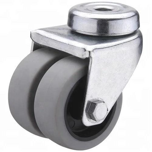 51TW series 50mm 75mm bolt hole swivel caster  TPR twin wheel