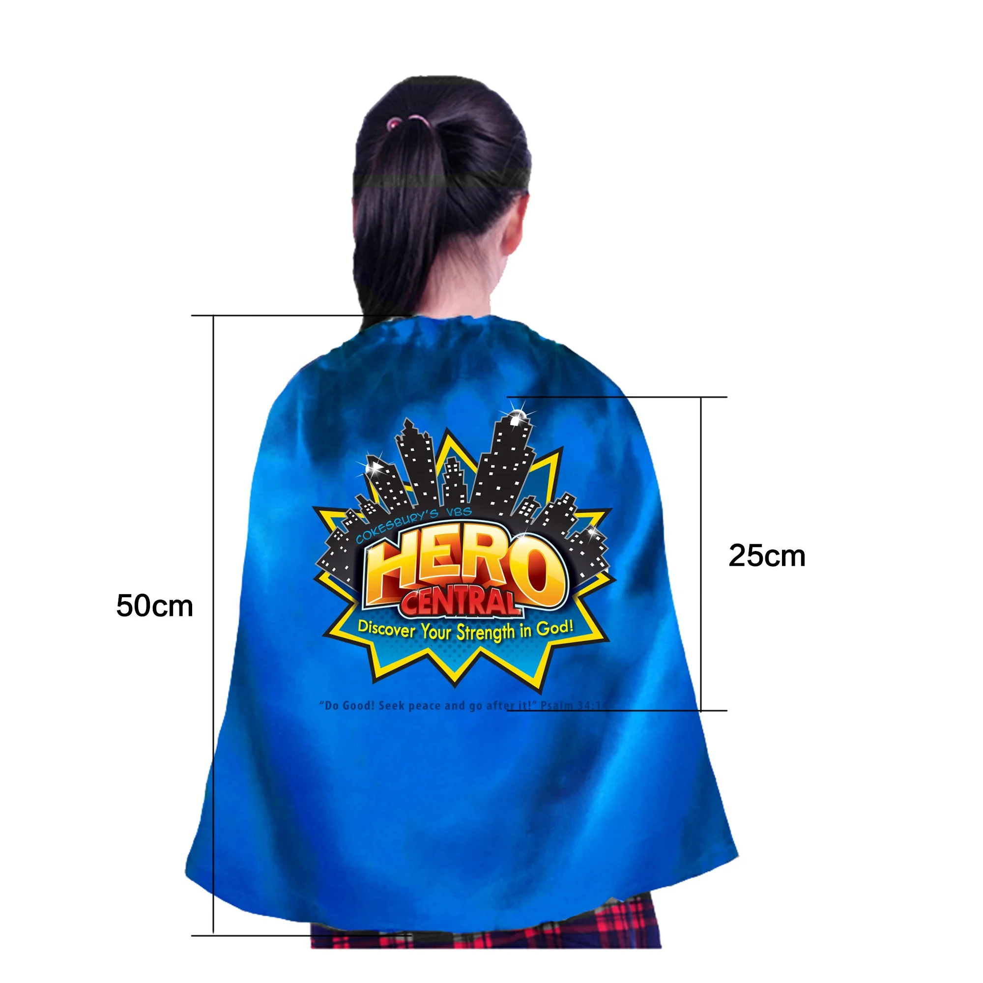 Custom Logo Printed Fancy Dress Cape Costume for Kids Children Party