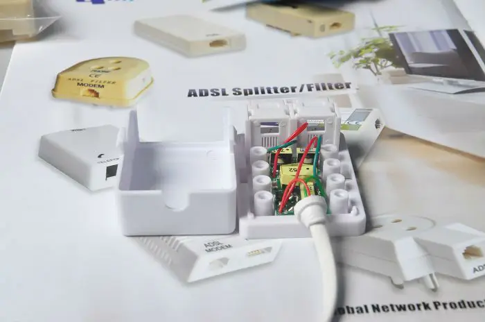 2 Ports Dual DSL ADSL RJ11 and RJ45 Splitter For Phone and Modem