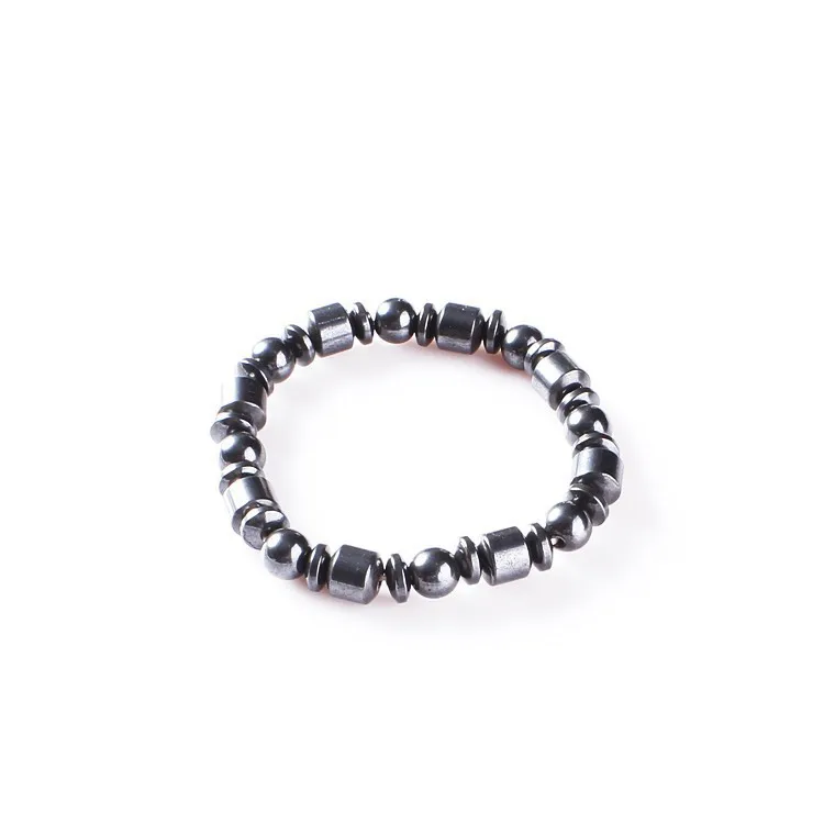 YWMT 2021 Promotion Lava Seed Beaded Black Gallstone Elastic Magnetic Magnet Bracelet Bio Lifetrons Therapy Health Bracelet Men