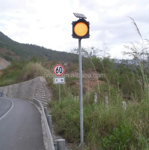 CE Flashing solar panel yellow traffic signals led lights, Yellow Flasher Light
