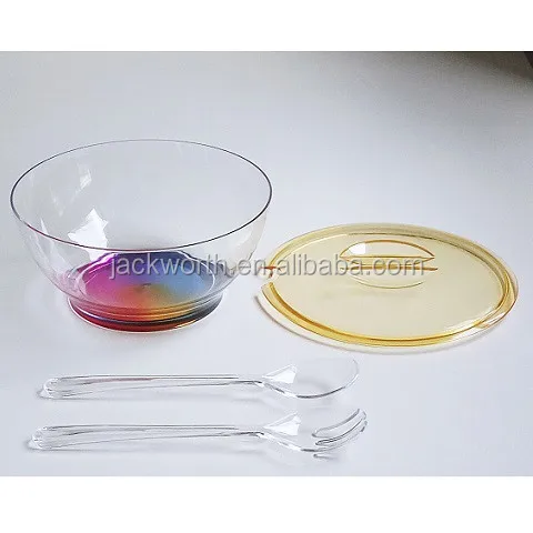 Server and Plastic Salad Bowl with Lid Tableware