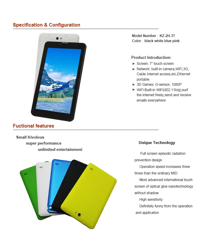 OEM cheapest china wholesale 7 inch tablet pc with 3g mobile phone function Tablet pc manufacturer