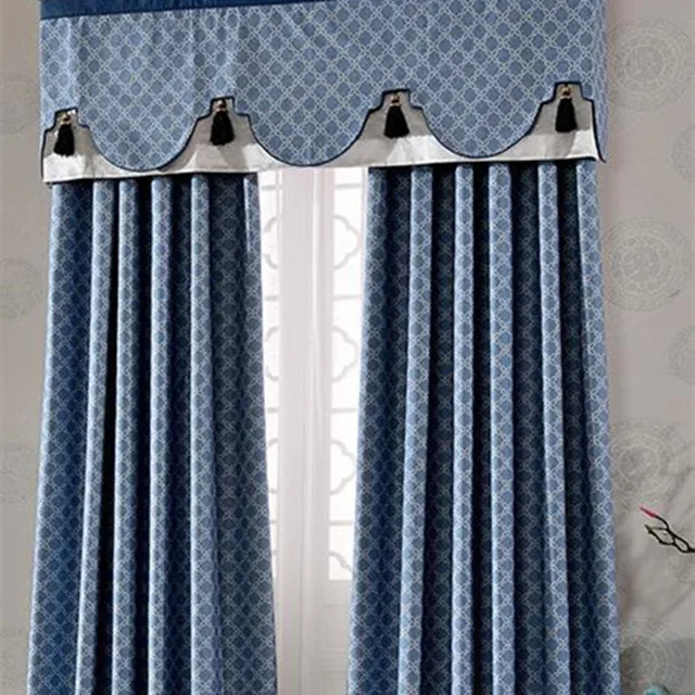 Insulate Heat and Cold Fashionable Design Grommet Top with Valance and Sheer Hight Quality Chenille Jacquard Curtain Fabric