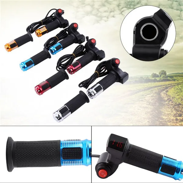 
4 Colors Twist Throttle Grips With Led Display Screen Handle With Key Knock For Electric Bike 