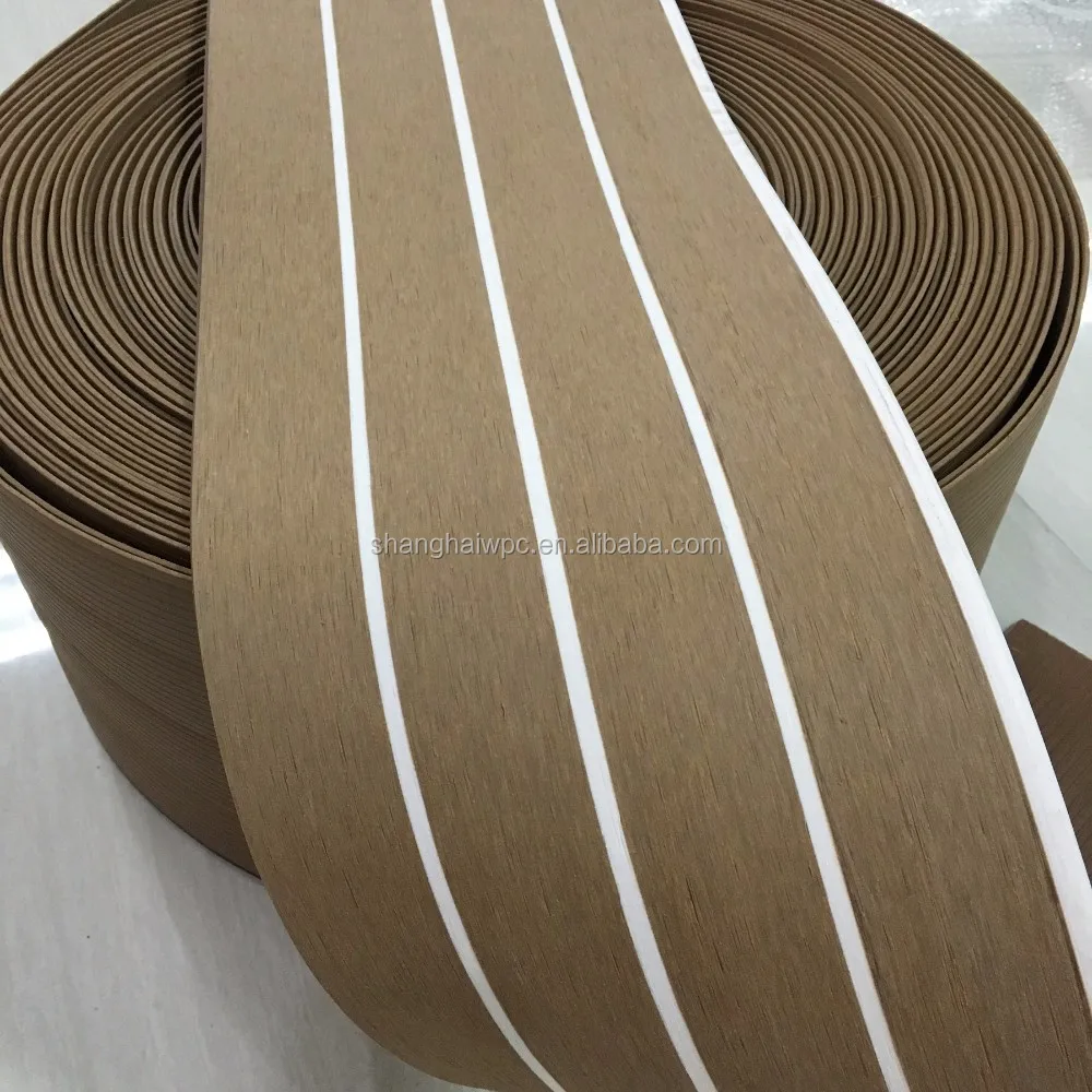 sanding pvc soft flooring for boat with black stripe