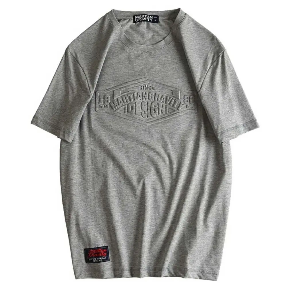 
High Quality 3D Air Press Logo 100% Cotton Blank T-shirts Summer Tee Top Stock Clothes Wholesale 